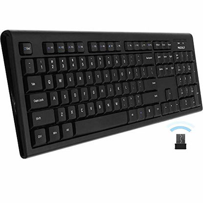 Picture of Macally 2.4G Wireless Keyboard for Laptop Computer, Desktop PC, Surface Pro, Smart TV - Ultra Slim Full Size Keyboard with Numeric Keypad - Compatible with Windows 10/8/7/Vista/XP, etc.