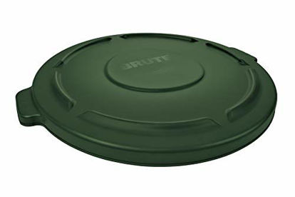 Picture of Rubbermaid Commercial Products FG263100DGRN Brute Heavy-Duty Round Trash/Garbage Lid, 32-Gallon, Green