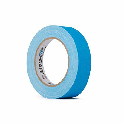 Picture of 1" Width ProTapes Pro Gaff Premium Matte Cloth Gaffer's Tape with Rubber Adhesive, 50 yds Length x, Fluorescent Blue (Pack of 1)