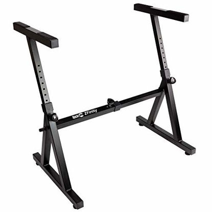 Picture of RockJam Z Style Adjustable and Portable Heavy Duty Music (Fits 54-88 Key Electric Pianos) Electronic Keyboard Stand (RJZZ363)
