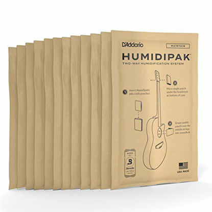 Picture of DAddario Two-Way Humidification System Replacement Packets (12pk) - Automatically Adjusts to Maintain Ideal Humidity Level Within Guitar Case - Protects Instrument from Humidity Damage, Mess Free
