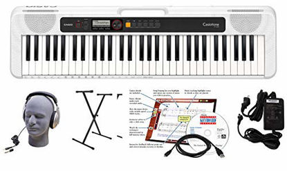 Picture of Casio CT-S200WE 61-Key Premium Keyboard Package with Headphones, Stand, Power Supply, 6-Foot USB Cable and eMedia Instructional Software, White (CAS CTS200WE EPA)