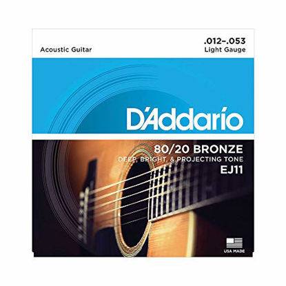 Picture of D'Addario EJ11 80/20 Bronze Acoustic Guitar Strings, Light, 12-53