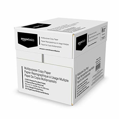 Picture of Amazon Basics Multipurpose Copy Printer Paper - White, 8.5 x 11 Inches, 5 Ream Case (2,500 Sheets)