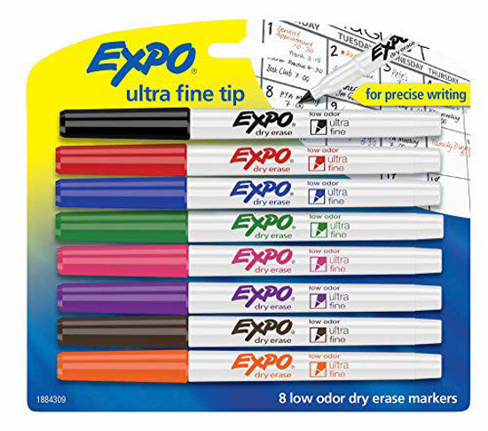 Picture of EXPO 1884309 Low-Odor Dry Erase Markers, Ultra Fine Tip, Assorted Colors, 8-Count