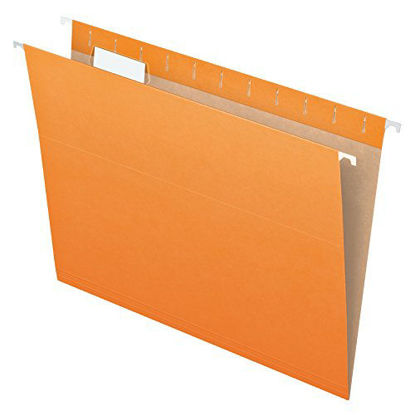 Picture of Pendaflex Recycled Hanging Folders, Letter Size, Orange, 1/5 Cut, 25/BX (81607)