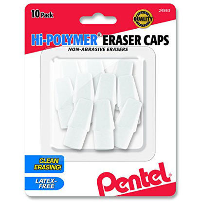 Picture of Pentel Hi-Polymer White Cap Erasers 10 Pack ZEH02BP10