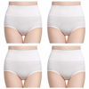 Picture of wirarpa Womens Cotton Underwear Panties High Waisted Full Briefs Ladies No Muffin Top Underpants 4 Pack White Size 6, Medium