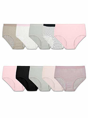 Picture of Fruit of the Loom Girls' Little Cotton Brief Underwear, 10 Pack-Basic Assorted, 6