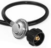 Picture of DOZYANT 5 Feet Universal QCC1 Low Pressure Propane Regulator Grill Replacement with 5 FT Hose for Most LP Gas Grill, Heater and Fire Pit Table, 3/8 Female Flare Nut