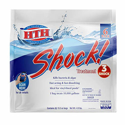Picture of HTH 52015 Shock Treatment Swimming Pool Chlorine Cleaner, Pack of 6, Regular