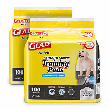 Picture of Glad for Pets Black Charcoal Puppy Pads, 100 Count -2 Pack | Puppy Potty Training Pads That Absorb & NEUTRALIZE Urine Instantly | New & Improved Quality Puppy Pee Pads