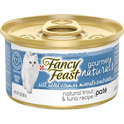 Picture of Purina Fancy Feast Grain Free, Natural Pate Wet Cat Food, Gourmet Naturals Trout & Tuna Recipe - (12) 3 oz. Cans