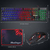 Picture of BlueFinger RGB Gaming Keyboard and Backlit Mouse Combo, USB Wired Backlit Keyboard, LED Gaming Keyboard Mouse Set for Laptop PC Computer Game and Work