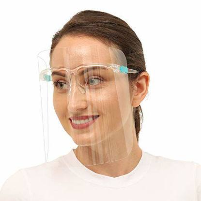 Picture of 10pcs Glasses Face Shield Reusable Goggle Shields Replaceable Anti Fog Shields Transparent Face Shield Protect Face and Eyes for Women and Men (10, Transparent)