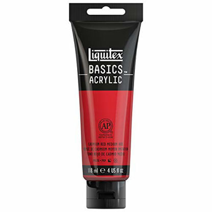 Picture of Liquitex 1046151 BASICS Acrylic Paint, 4-oz tube, Cadmium Red Medium Hue