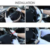 Picture of SEG Direct Black and Beige Microfiber Leather Auto Car Steering Wheel Cover Universal 15 inch