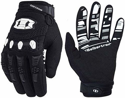 Picture of Seibertron Dirtpaw Unisex BMX MX ATV MTB Racing Mountain Bike Bicycle Cycling Off-Road/Dirt Bike Gloves Road Racing Motorcycle Motocross Sports Gloves Touch Recognition Full Finger Glove Black XXL