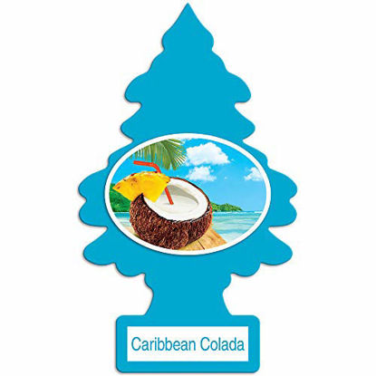 Picture of Little Trees - U6P-60324-AMA Car Air Freshener - Hanging Tree Provides Long Lasting Scent for Auto or Home - Caribbean Colada, 24 Count, (4) 6-Packs