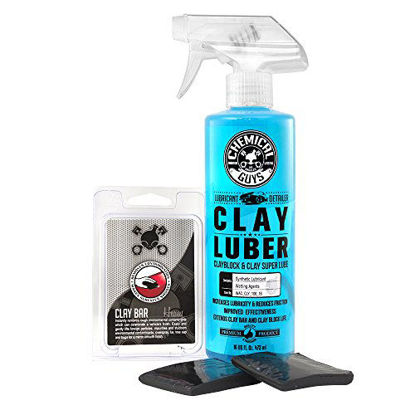 Picture of Chemical Guys CLY_KIT_1 Heavy Duty Clay Bar and Luber Synthetic Lubricant Kit (16 fl oz) (2 Items),Black