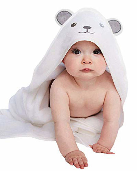 Picture of HIPHOP PANDA Bamboo Hooded Baby Towel - Softest Hooded Bath Towel for Babie, Toddler,Infant, Perfect for Boy and Girl - (Yellow Duck, 30 x 30 Inch)