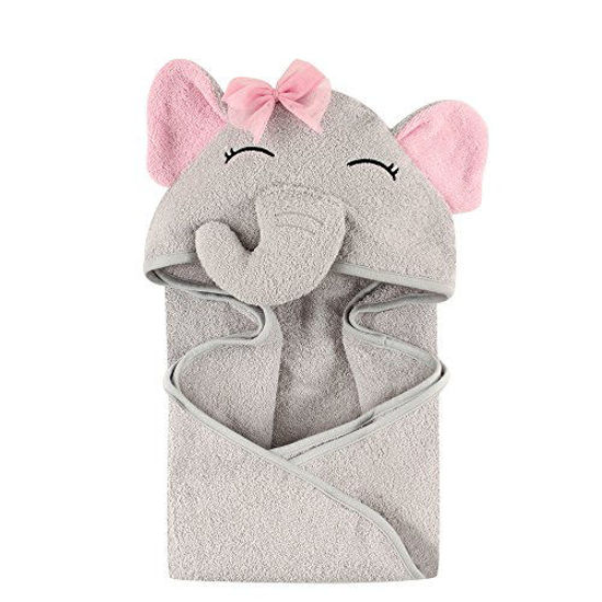 Picture of Hudson Baby Unisex Baby Cotton Animal Face Hooded Towel, Pretty Elephant, One Size