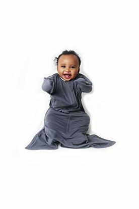 Picture of SleepingBaby Poly Zipadee-Zip Swaddle Transition Baby Swaddle Blanket with Zipper, Cozy Baby Sleep Sack Wrap (Medium 6-12 Months | 18-26 lbs, 29-33 inches | Classic Grey)