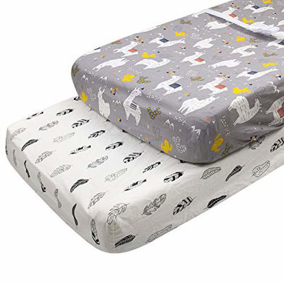 Picture of ALVABABY Changing Pad Covers 2 Pack 100% Organic Cotton Soft and Light Baby Cradle Mattress for Boys and Girls 2TWCZ05