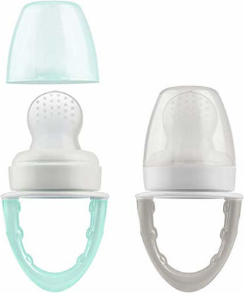 Picture of Dr. Brown's Fresh First Silicone Feeder, Mint & Grey, 2 Count