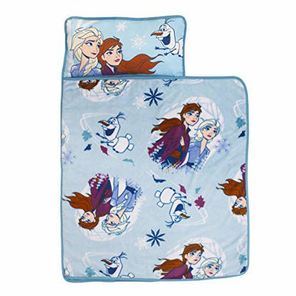 Picture of Disney Frozen 2 - Spirit of Nature Padded Nap Mat with Built in Pillow, Blanket & Name Label, Blue, Purple, Yellow
