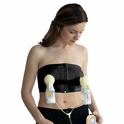 Picture of Medela Easy Expression Hands Free Pumping Bra, Black, Small, Comfortable and Adaptable with No-Slip Support for Easy Multitasking