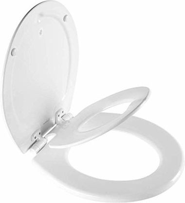 Picture of MAYFAIR 888SLOW 000 NextStep2 Toilet Seat with Built-In Potty Training Seat, Slow-Close, Removable that will Never Loosen, ROUND, White