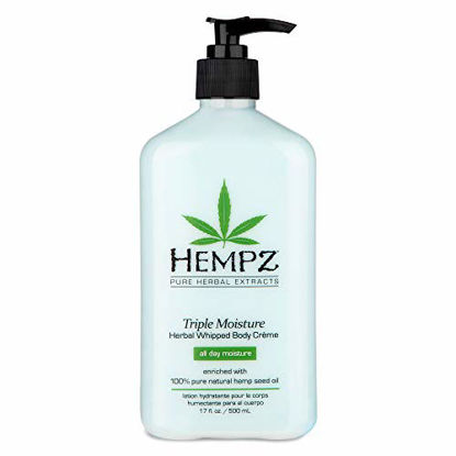 Picture of Hempz Natural Triple Moisture Herbal Whipped Body Cream with 100% Pure Hemp Seed Oil for 24-Hour Hydration - Moisturizing Vegan Skin Lotion with Yangu Oil, Peach and Grapefruit - Enriched Moisturizer