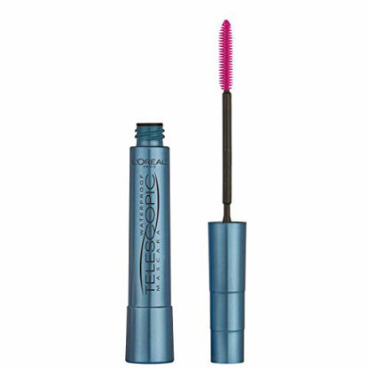 Picture of L'Oreal Paris Cosmetics Makeup Telescopic Original Waterproof Mascara, Intense Lengthening, Defining & Lash Separating Mascara with Precise Brush, Black, 0.24 Fl Oz (Pack of 1), Waterproof Black