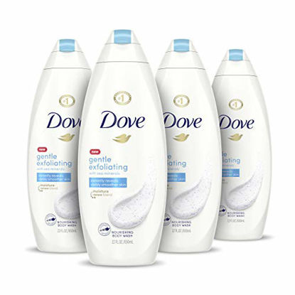 Picture of Dove Body Wash Instantly Reveals Visibly Smoother Skin Gentle Exfoliating Effectively Washes Away Bacteria While Nourishing Your Skin 22 oz, 4 Count