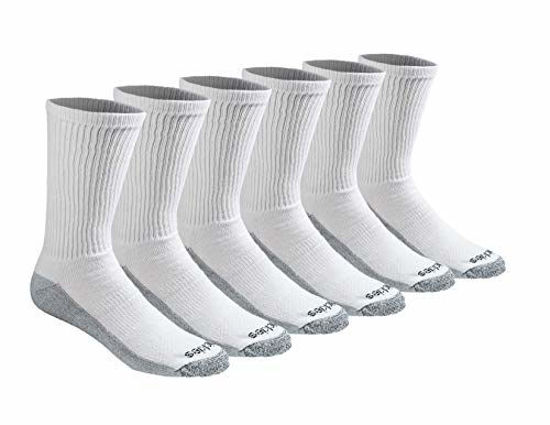 Picture of Dickies Men's Dri-tech Moisture Control Crew Socks Multipack, White (6 Pairs), Shoe Size: 6-12