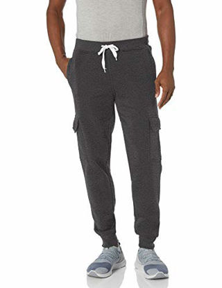 Picture of Southpole Men's Active Basic Jogger Fleece Pants, Heather Charcoal (Cargo), X-Large