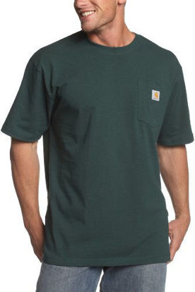 Picture of Carhartt Men's K87 Workwear Short Sleeve T-Shirt (Regular and Big & Tall Sizes), Hunter Green, 2X-Large/Tall
