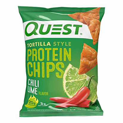 Picture of Quest Nutrition Tortilla Style Protein Chips, Chili Lime, Baked, 1.1 Ounce (12 Count)