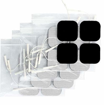 Picture of Syrtenty TENS Unit Pads 2x2 20pcs Reusable Replacement Electrode Patches for Electrotherapy