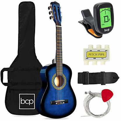 Picture of Best Choice Products 30in Kids Acoustic Guitar Beginner Starter Kit with Electric Tuner, Strap, Case, Strings - Blueburst