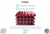 Picture of Soundproofing Acoustic Studio Foam - Wedge Style Acoustic Foam Panels 12"x12"x2" Tiles - 4 Pack - DIY