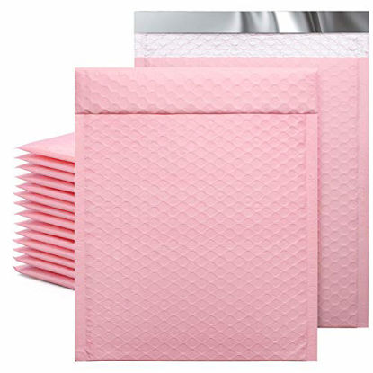 Picture of Metronic 25Pcs Poly Bubble Mailers,8.5X12 Inch Padded Envelopes Bulk #2, Bubble Lined Wrap Polymailer Bags for Shipping/ Packaging/ Mailing Self Seal Sakura Pink (Inside Size: 8.5X11")