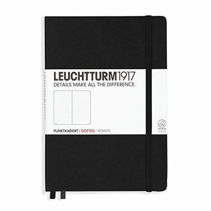 Picture of LEUCHTTURM1917 - Medium A5 Dotted Hardcover Notebook (Black) - 251 Numbered Pages