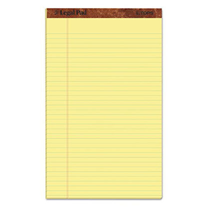 Picture of TOPS The Legal Pad Writing Pads, 8-1/2" x 14", Canary Paper, Legal Rule, 50 Sheets, 12 Pack (7572)