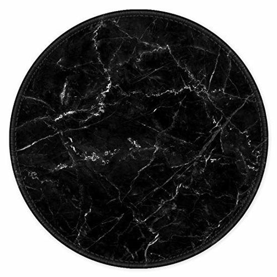 GetUSCart- ITNRSIIET [20% Larger] Mouse Pad with Stitched Edge  Premium-Textured Mouse Mat Waterproof Non-Slip Rubber Base Round Mousepad  for Laptop PC Office 8.7×8.7×0.12 inches, Black Marbling