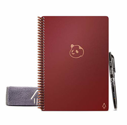Picture of Rocketbook Panda Planner - Reusable 2021 Daily, Weekly, Monthly, Planner with 1 Pilot Frixion Pen & 1 Microfiber Cloth Included - Scarlet Cover, Executive Size (6" x 8.8")