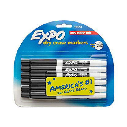 Picture of EXPO 86001 Low Odor Dry Erase Marker, Fine Point, Black (Pack of 12)