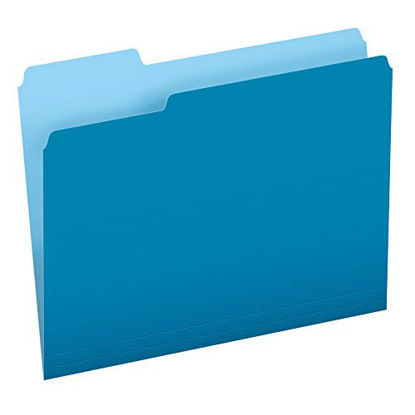 Picture of Pendaflex Two-Tone Color File Folders, Letter Size, Blue, 1/3 Cut, 100 per box (152 1/3 BLU)