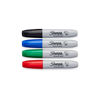 Picture of Sharpie Permanent Markers, Chisel Tip, Classic Colors, 4 Count